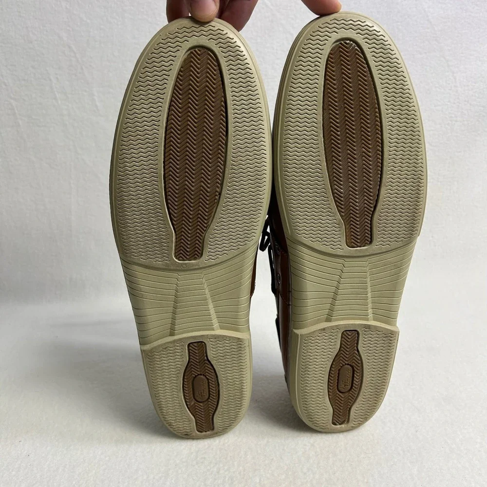 Allen Edmonds Eastport Nautical Coastal Mens 14 D Tan Leather Boat Shoes